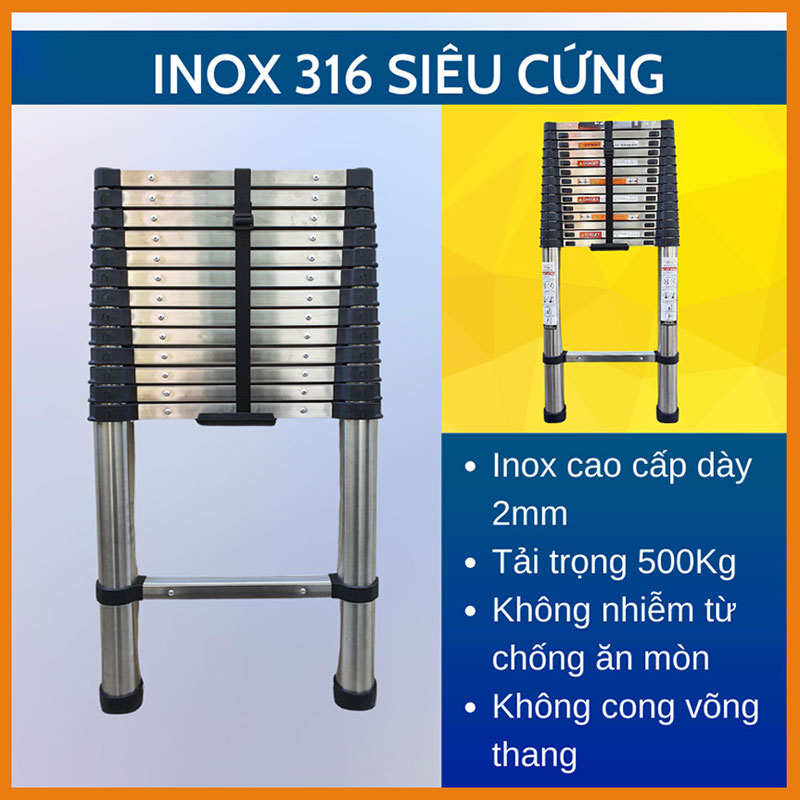 Thang Inox Rút Đơn DAKITA R-260 (2.6M) 