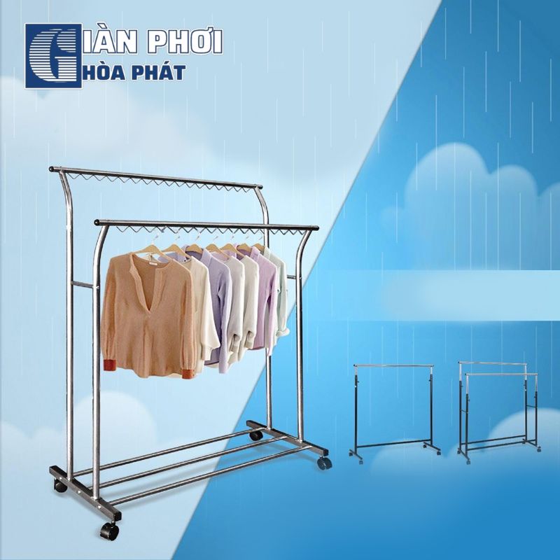 Giàn phơi quần áo kép Inox ZA-09-01